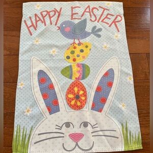 Easter Bunny Garden Flag with Colorful Eggs